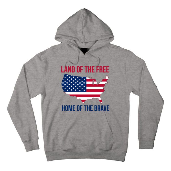 Land Of The Free Home Of The Brave American Flag Patriotic Tall Hoodie