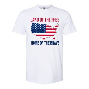 Land Of The Free Home Of The Brave American Flag Patriotic Softstyle CVC T-Shirt