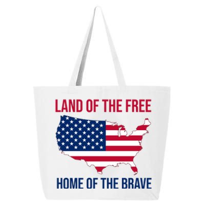 Land Of The Free Home Of The Brave American Flag Patriotic 25L Jumbo Tote