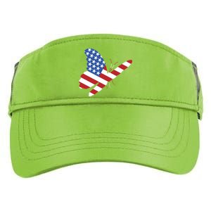 Land Of The Free Usa Flag Butterfly Proud American Veterans Great Gift Adult Drive Performance Visor