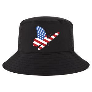 Land Of The Free Usa Flag Butterfly Proud American Veterans Great Gift Cool Comfort Performance Bucket Hat