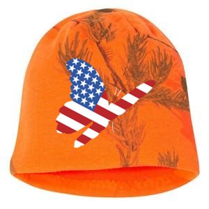 Land Of The Free Usa Flag Butterfly Proud American Veterans Great Gift Kati - Camo Knit Beanie