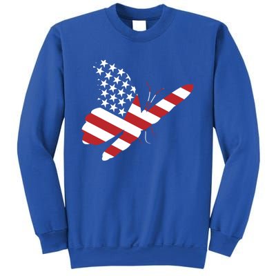 Land Of The Free Usa Flag Butterfly Proud American Veterans Great Gift Sweatshirt