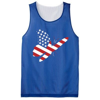 Land Of The Free Usa Flag Butterfly Proud American Veterans Great Gift Mesh Reversible Basketball Jersey Tank