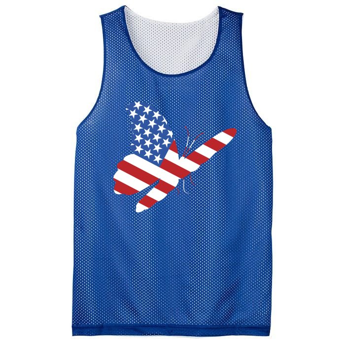 Land Of The Free Usa Flag Butterfly Proud American Veterans Great Gift Mesh Reversible Basketball Jersey Tank