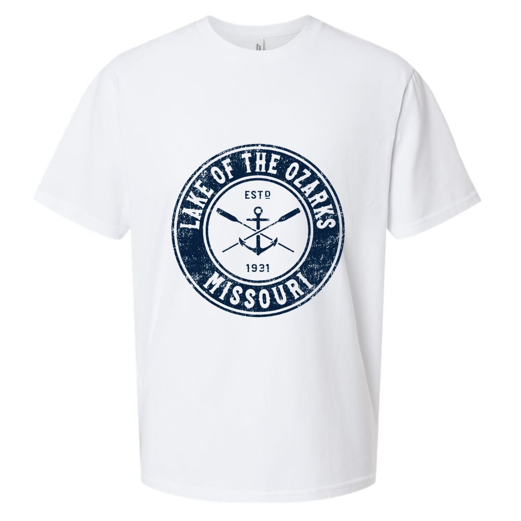 Lake Of The Ozarks Missouri Mo Vintage Boat Anchor & Oars Sueded Cloud Jersey T-Shirt
