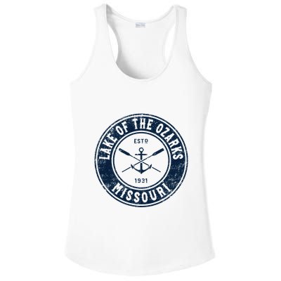Lake Of The Ozarks Missouri Mo Vintage Boat Anchor & Oars Ladies PosiCharge Competitor Racerback Tank