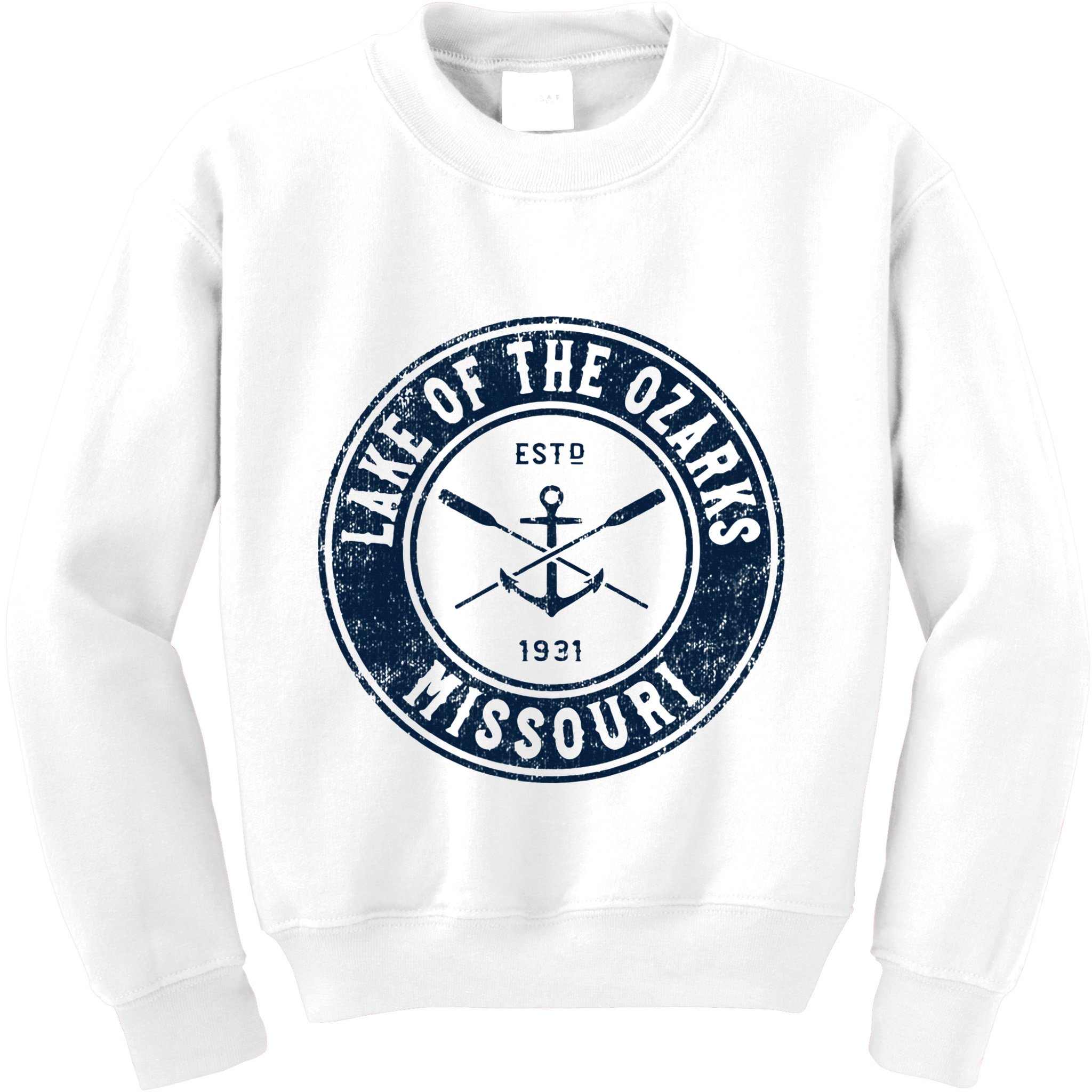 Lake Of The Ozarks Missouri Mo Vintage Boat Anchor & Oars Kids Sweatshirt