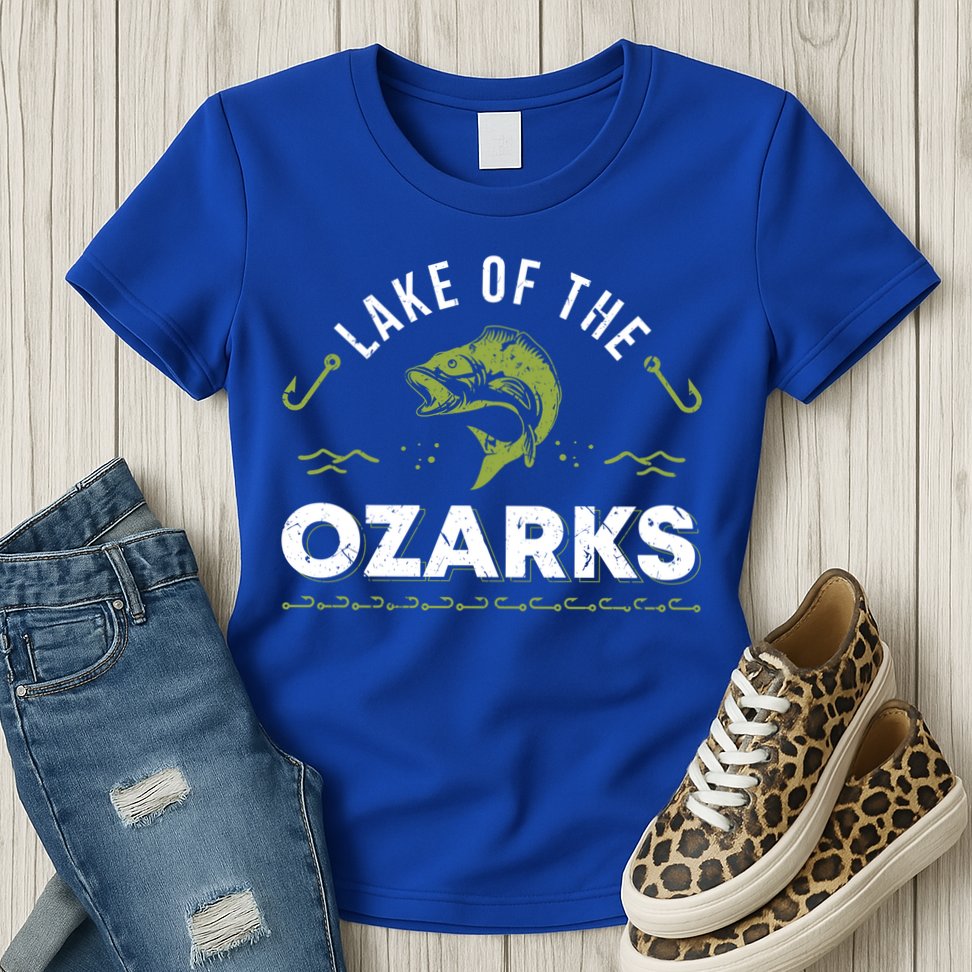 Lake Of The Ozarks Missouri Fishing Family Vacation Souvenir Gift Womens T-Shirt