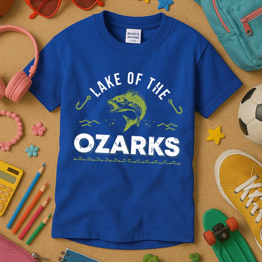 Lake Of The Ozarks Missouri Fishing Family Vacation Souvenir Gift Kids T-Shirt