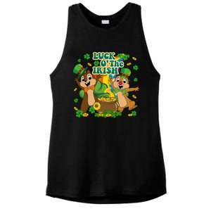 Luck O' The Irish Chipmunks Cute Saint Patrick's Day Gift Idea Ladies PosiCharge Tri-Blend Wicking Tank