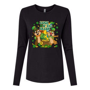 Luck O' The Irish Chipmunks Cute Saint Patrick's Day Gift Idea Womens Cotton Relaxed Long Sleeve T-Shirt