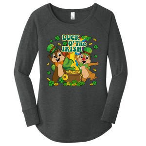 Luck O' The Irish Chipmunks Cute Saint Patrick's Day Gift Idea Women's Perfect Tri Tunic Long Sleeve Shirt