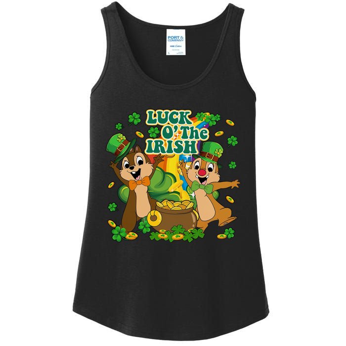 Luck O' The Irish Chipmunks Cute Saint Patrick's Day Gift Idea Ladies Essential Tank