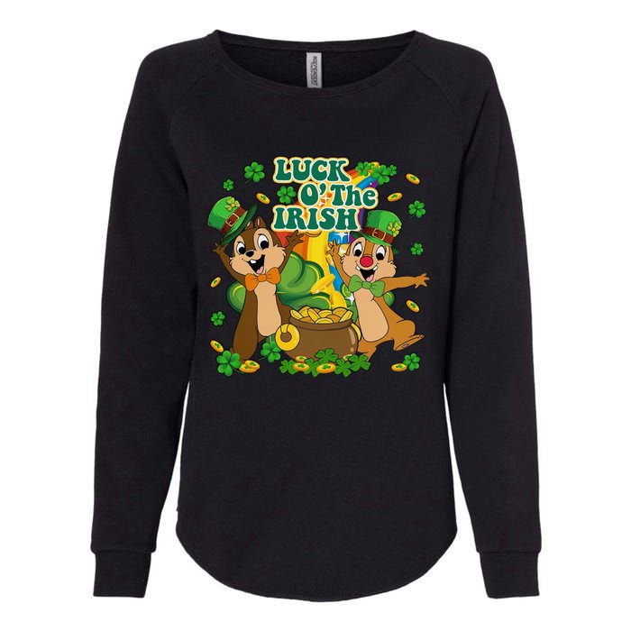 Luck O' The Irish Chipmunks Cute Saint Patrick's Day Gift Idea Womens California Wash Sweatshirt