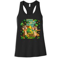 Luck O' The Irish Chipmunks Cute Saint Patrick's Day Gift Idea Women's Racerback Tank