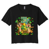 Luck O' The Irish Chipmunks Cute Saint Patrick's Day Gift Idea Women's Crop Top Tee