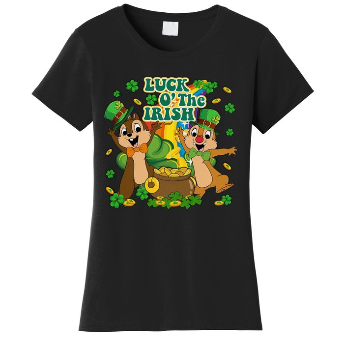 Luck O' The Irish Chipmunks Cute Saint Patrick's Day Gift Idea Women's T-Shirt