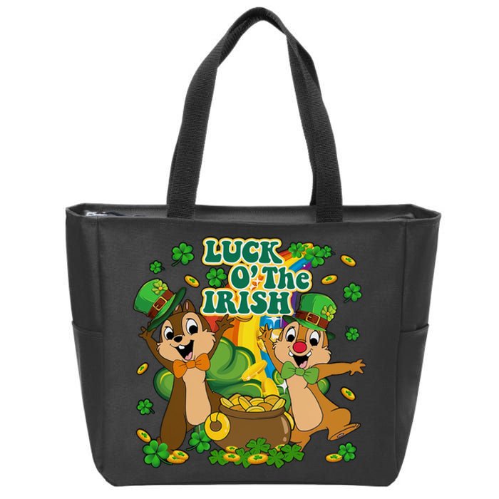 Luck O' The Irish Chipmunks Cute Saint Patrick's Day Gift Idea Zip Tote Bag