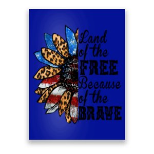 Land Of The Free Because Of The Brave Usa Gift Poster