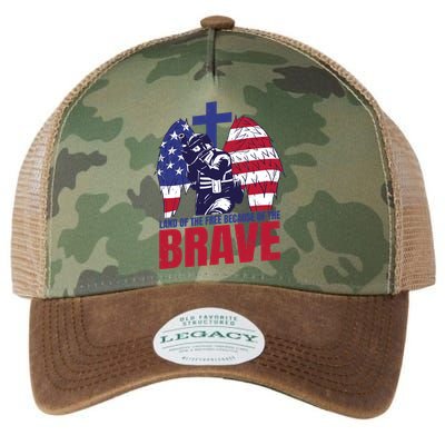Land Of The Free Because Of The Brave Soldier Cross Legacy Tie Dye Trucker Hat
