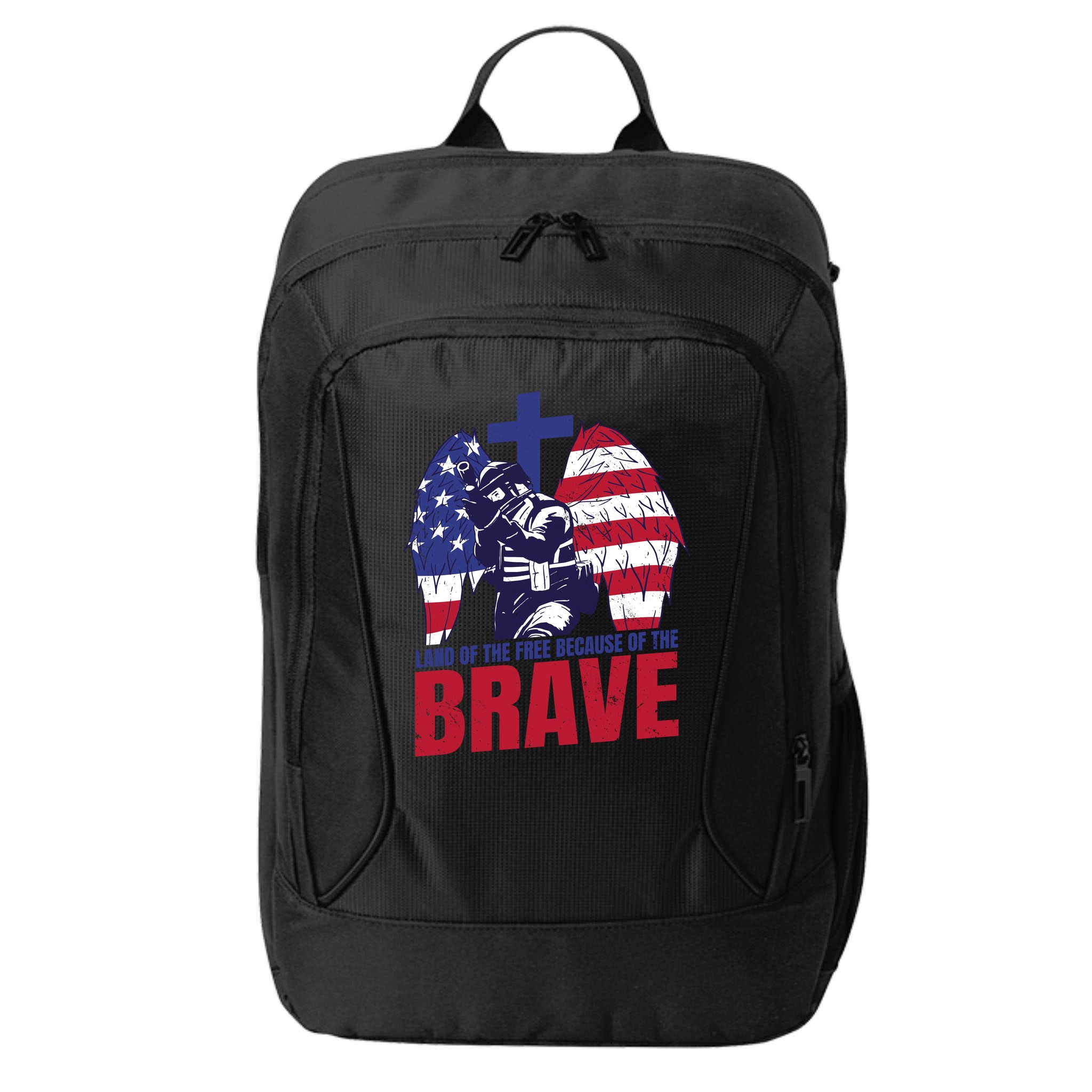 Land Of The Free Because Of The Brave Soldier Cross City Backpack