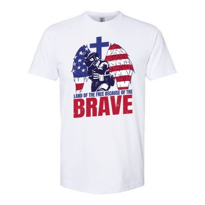 Land Of The Free Because Of The Brave Soldier Cross Softstyle® CVC T-Shirt