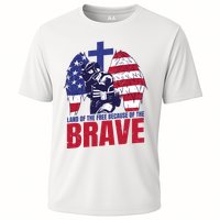 Land Of The Free Because Of The Brave Soldier Cross Cooling Performance Crew T-Shirt