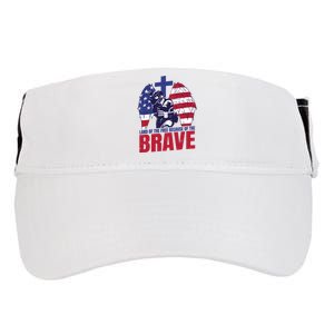 Land Of The Free Because Of The Brave Soldier Cross Adult Drive Performance Visor