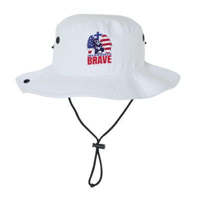 Land Of The Free Because Of The Brave Soldier Cross Bucket Hat