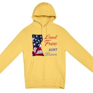 Land Of The Free Because My Aunt Is Brave Gift Veterans Day Cute Gift Premium Pullover Hoodie