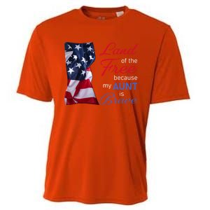 Land Of The Free Because My Aunt Is Brave Gift Veterans Day Cute Gift Cooling Performance Crew T-Shirt