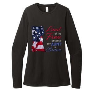 Land Of The Free Because My Aunt Is Brave Gift Veterans Day Cute Gift Womens CVC Long Sleeve Shirt