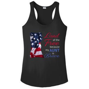 Land Of The Free Because My Aunt Is Brave Gift Veterans Day Cute Gift Ladies PosiCharge Competitor Racerback Tank