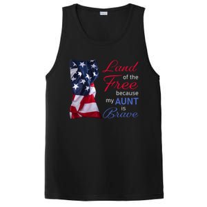 Land Of The Free Because My Aunt Is Brave Gift Veterans Day Cute Gift PosiCharge Competitor Tank