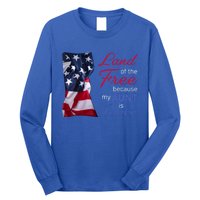 Land Of The Free Because My Aunt Is Brave Gift Veterans Day Cute Gift Long Sleeve Shirt