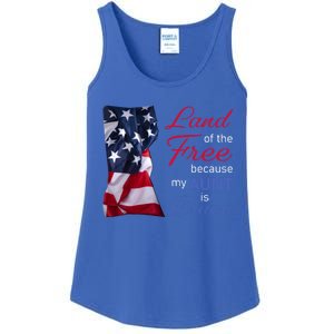 Land Of The Free Because My Aunt Is Brave Gift Veterans Day Cute Gift Ladies Essential Tank