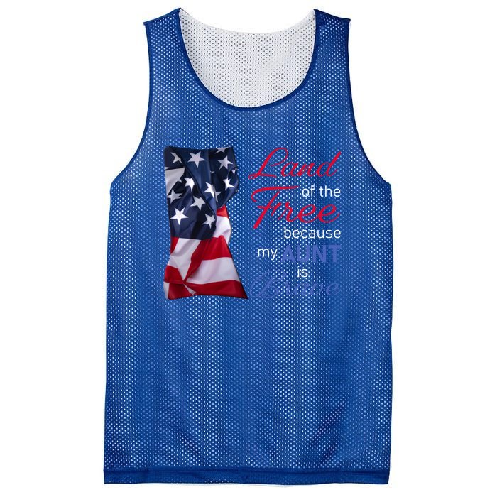 Land Of The Free Because My Aunt Is Brave Gift Veterans Day Cute Gift Mesh Reversible Basketball Jersey Tank