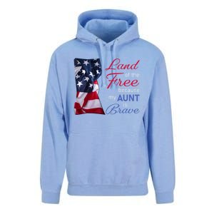 Land Of The Free Because My Aunt Is Brave Gift Veterans Day Cute Gift Unisex Surf Hoodie