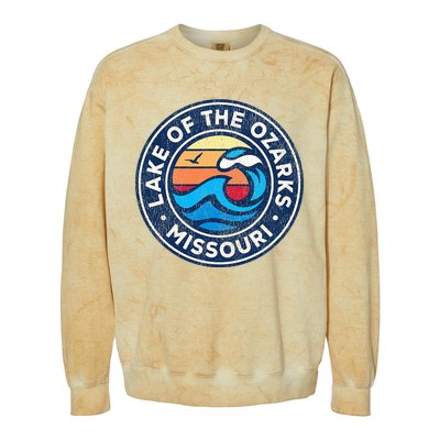 Lake Of The Ozarks Missouri Mo Vintage Nautical Waves Design Colorblast Crewneck Sweatshirt