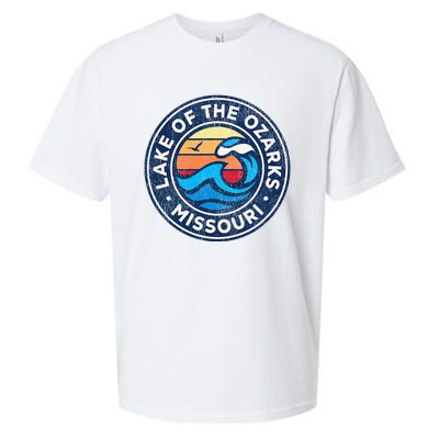 Lake Of The Ozarks Missouri Mo Vintage Nautical Waves Design Sueded Cloud Jersey T-Shirt