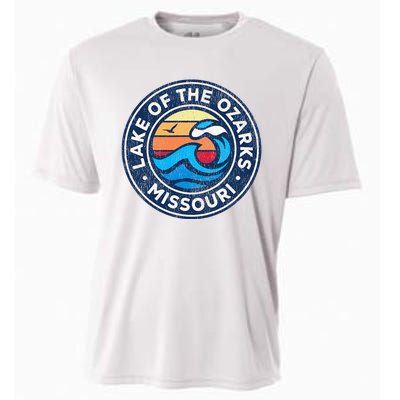 Lake Of The Ozarks Missouri Mo Vintage Nautical Waves Design Cooling Performance Crew T-Shirt