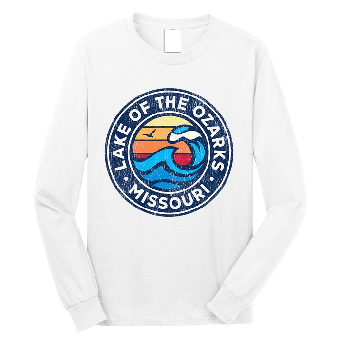 Lake Of The Ozarks Missouri Mo Vintage Nautical Waves Design Long Sleeve Shirt