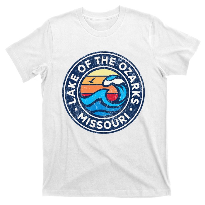 Lake Of The Ozarks Missouri Mo Vintage Nautical Waves Design T-Shirt