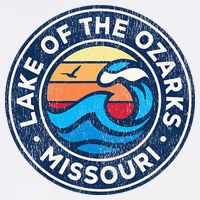 Lake Of The Ozarks Missouri Mo Vintage Nautical Waves Design T-Shirt