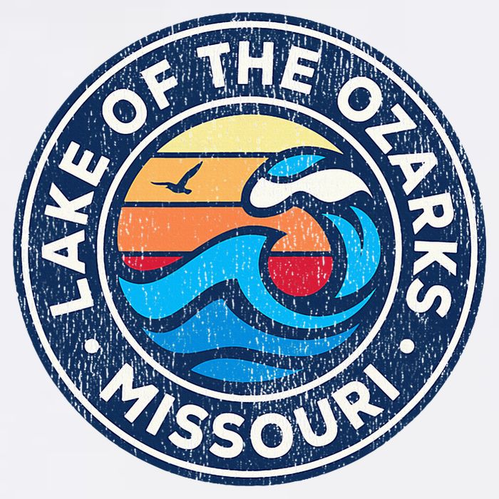 Lake Of The Ozarks Missouri Mo Vintage Nautical Waves Design T-Shirt