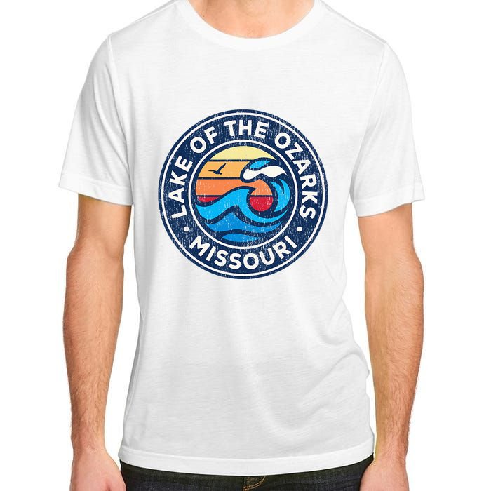 Lake Of The Ozarks Missouri Mo Vintage Nautical Waves Design Adult ChromaSoft Performance T-Shirt