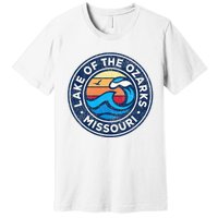 Lake Of The Ozarks Missouri Mo Vintage Nautical Waves Design Premium T-Shirt