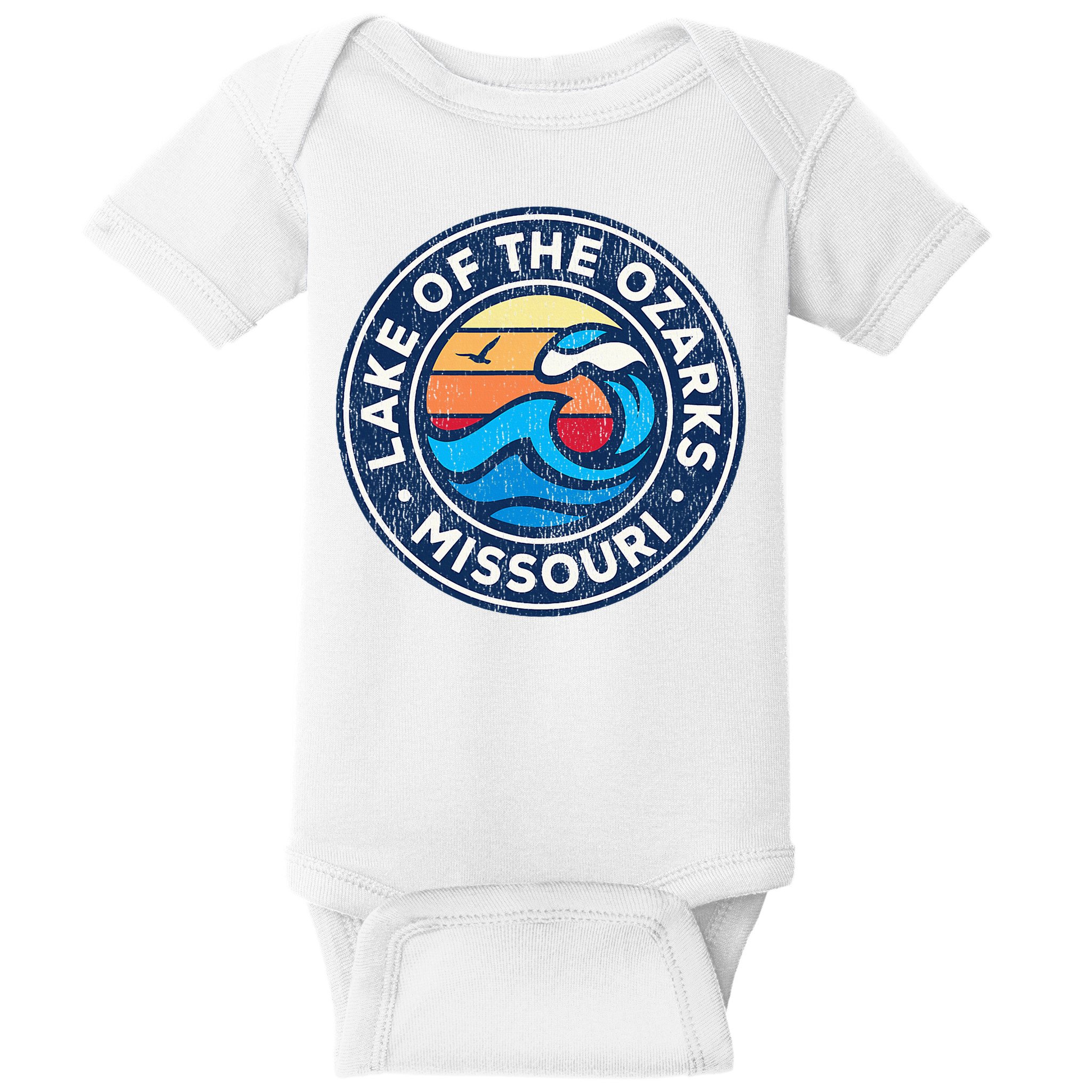 Lake Of The Ozarks Missouri Mo Vintage Nautical Waves Design Baby Bodysuit