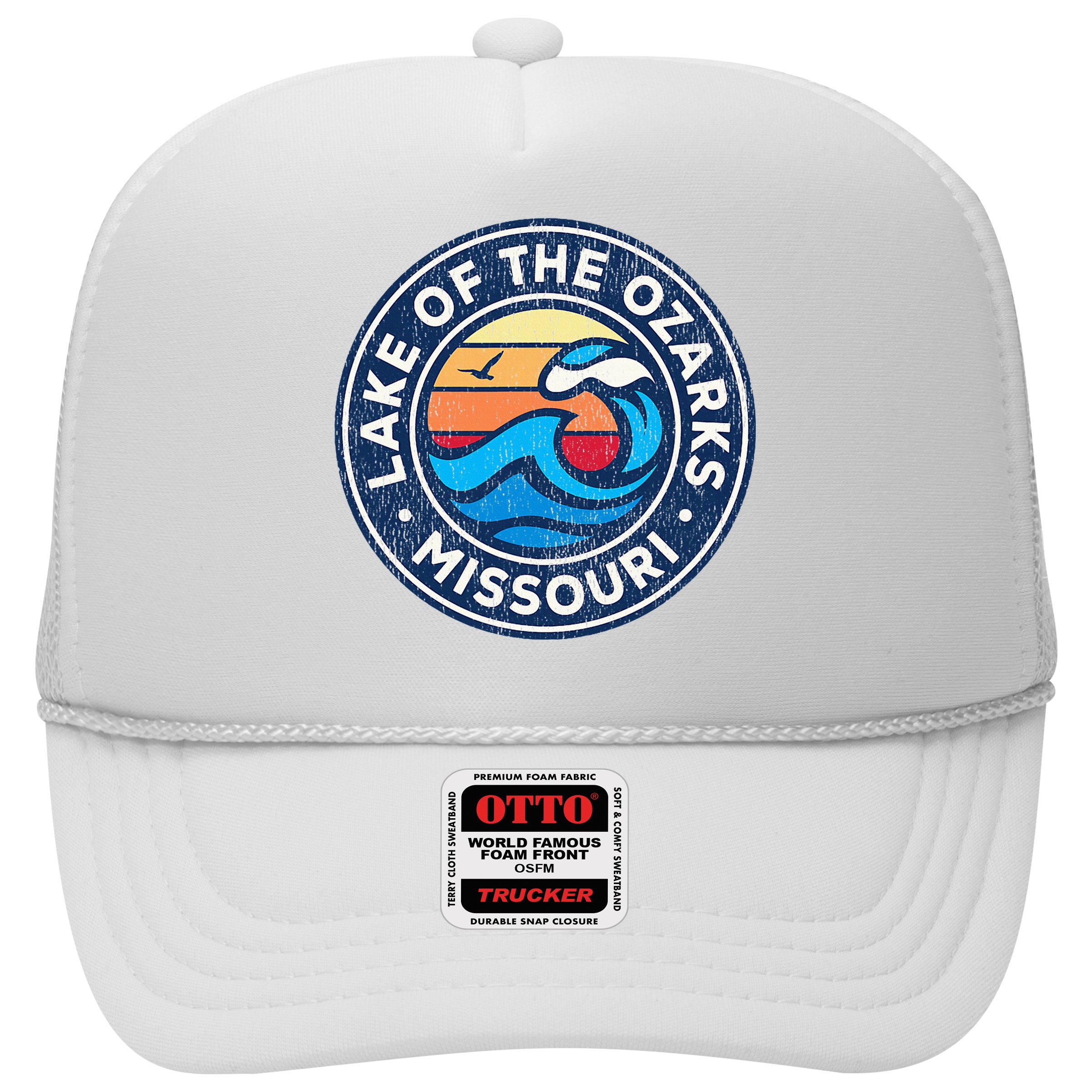 Lake Of The Ozarks Missouri Mo Vintage Nautical Waves Design Hat